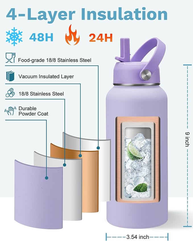 BENZZO 32 oz Insulated Water Bottle - Image 4