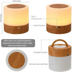 Nursery Night Light for Kids, USB Rechargeable Small Desk Lamp, 13 RGB Colors & - Image 3
