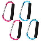 4 Pack Large Carabiner 5.5" D Style Click and Carry Bag Carrier Stroller Hooks by sansheng