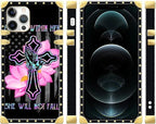 Compatible with iPhone 12 12 Pro Case, Praying Cross Hands Luxury Golden - Image 2