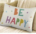 EKOBLA Be Happy Home Decorative Rectangle Pillow Cases Colorful Dots Cheerful - Image 2