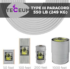 TECEUM 5/32" Paracord Rope 1000 – 1000ft / 200ft / 100ft / 50ft – Tactical - Image 9