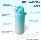BJPKPK Water Bottle with Straw Lid, 24oz Vacuum Insulated Water Bottles - Image 3
