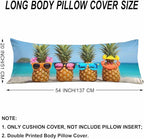 Pineapple Decorative Home Pillow Covers, Beach Pineapples Long Body Pillow - Image 6
