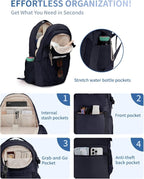 ECOHUB Travel Backpack for Women, 17.3 inch Suspended Laptop Backpack, Fashion - Image 3