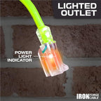 Iron Forge Cable Weatherproof 25 Ft Outdoor Extension Cord Neon Green - Image 6