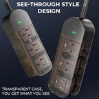 Outdoor Power Strip Weatherproof, Transparent IPX6 Waterproof Surge Protector - Image 2