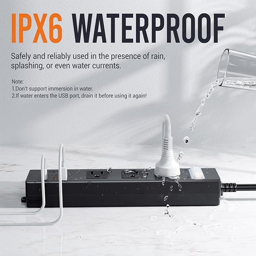 15FT Outdoor Waterproof Power Strip Surge Protector - Image 2