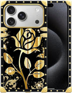 for iPhone 17 Pro Case Luxury Golden Decoration by Unknown