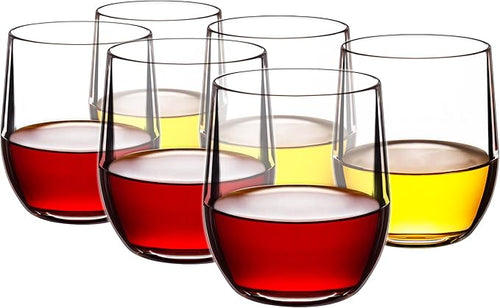 14-ounce Plastic Stemless Wine Glasses, All Purpose Arcylic Glasses by ZAINCA