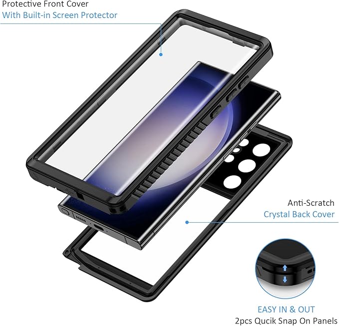 Lanhiem Magnetic for Samsung Galaxy S23 Ultra Case, IP68 Waterproof Dustproof - Image 4