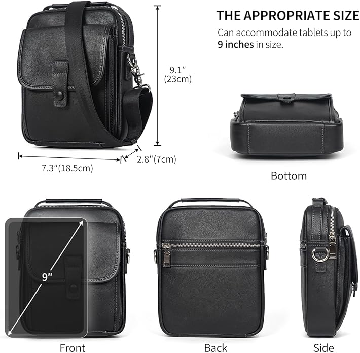Augus Leather Small Messenger Bag - Image 7