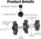 1" to 17mm Ball Adapter with 2.36" Short Double Socket Arm, Compatible with RAM - Image 4