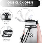 GOSWAG Insulated Sports Water Bottle, 24oz 2 Lids, Stainless Steel Water Bottles - Image 5