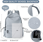 PAUBACK Blue School Backpack for Girls Water Resistant High School Book Bag - Image 3