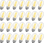 GvvooHome 28 Pack S14 Bulbs for Outdoor String Lights, Shatterproof LED by GvvooHome