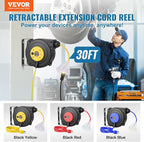 VEVOR Retractable Extension Cord Reel, 30 FT, Heavy Duty 16AWG/3C SJTOW - Image 2