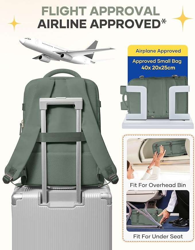 coofay Large Travel Backpack For Women Men Airline Approved Carry On Backpack - Image 8