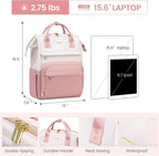 LOVEVOOK Leather Backpack for Women, 15.6 Inch Laptop Bag, Professional Work - Image 4