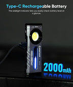 HOTLIGH ZF8313 Rechargeable Flashlight, Magnetic EDC Flashlight Rechargeable - Image 3