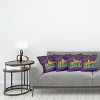 Ambesonne Mardi Gras Throw Pillow Cushion Case Pack of 4, Beads and Tassels - Image 3