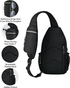 WATERFLY RFID Crossbody Sling Backpack Sling Bag Travel Hiking Chest Bag Daypack - Image 6