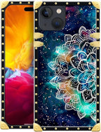 Compatible with iPhone 15 Case, Starry Sky Colourful Mandala Luxury Golden by Unknown