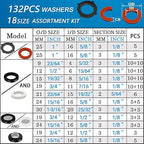 ZDBB 1000 Pcs 18 Size O Ring Kit+18 Size Rubber Washers Assortment Kit - Image 3
