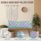 Body Pillow Covers Mermaid Body Pillowcase 20"X54", Mermaid Scales Couch Body - Image 4