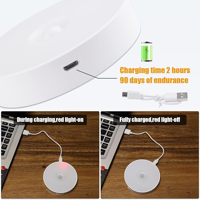 16 LEDs Under Cabinet Lights, 3 Pack Wireless Motion Sensor Rechargeable Light - Image 6