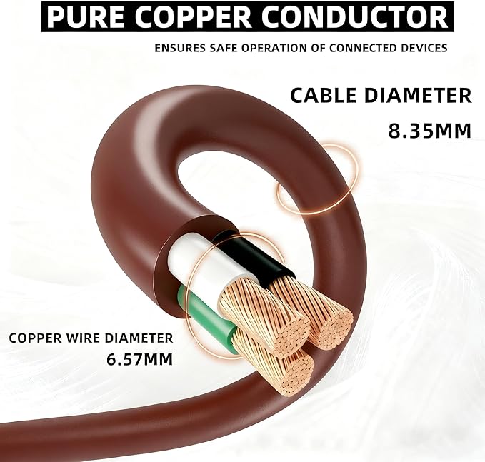 YOJOE Extension Cord, 3 Prong 13A Weatherproof Power Cord, 16 Gauge Heavy Duty - Image 3