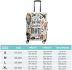 Travel Girl Adventure Globe Airplane Suitcase Camera Map Stretch Luggage Cover - Image 2