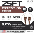 Iron Forge Cable 2 Prong Outdoor Extension Cord 25 ft, 16/2 SJTW 25 Foot Brown - Image 2
