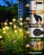 OZS 10 Pack Total 80 LED Solar Firefly Lights Fairy Outdoor - Image 8