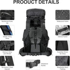IX INOXTO 55L Internal Frame Waterproof Hiking Camping Backpack - Image 5