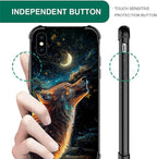 for iPhone Xs Max Case, Star Cave Hungry Wolf Pattern Graphic Design Girl Boy - Image 6