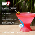 HOST Freeze Insulated Martini Cooling Cups, Plastic Freezer Gel Chiller Double - Image 2