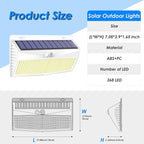 2 Pack 368 LED Solar Motion Sensor Lights Outdoor, Solar Fence Lights - Image 5
