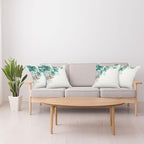 Ambesonne Turquoise Throw Pillow Cushion Case Pack of 4, Flowers Buds Leaf at - Image 4