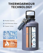 Trebo Water Bottle 64oz with Paracord Handle, Half Gallon Large Vacuum Triple - Image 2