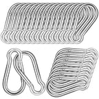 40 PCS 3'' Spring Snap Hook Carabiner, M8 5/16 Inch Galvanized Silver Steel by HANDRERLEE