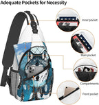 Native Wolf And Deam Catcher Sling Bag - Image 4