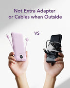 VEGER Portable Charger with Built-in AC Plug and Cables, All in One 10000mAh - Image 7