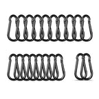 Black Carabiner, Heavy Duty Galvanized Steel Spring Snap Hook Carabiner Clips by High-PQ