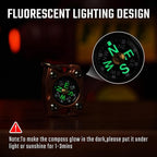 MecArmy Mini Titanium/Brass Compass, Waterproof IPX5 Pocket Compass - Image 2