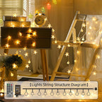Crystal Globe & Star String Lights Plug in - 72 FT 160 LED Star Fairy String - Image 7