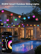 APPECK Outdoor String Lights 50ft, RGBW Color Changing Patio Lights - Image 2