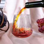Lueumxc 20 Pack Plastic Ribbed Wine Glasses, 14Oz Origami Disposable Wine - Image 4