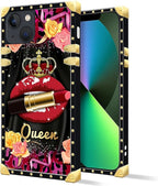 Compatible with iPhone 13 Case, Queen Lip Crown Leopard Print Luxury Golden - Image 2