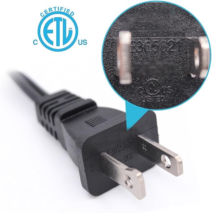 10 FT 2 Prong Extension Cord, Male/Female Power Cable - Image 5